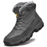 New Leather Men's Warm Snow Boots