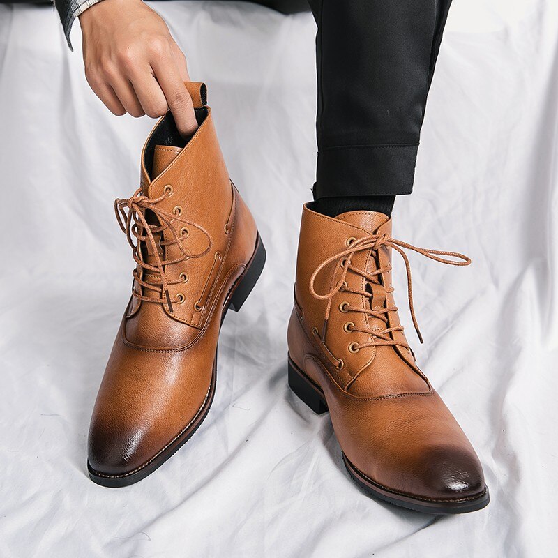 New Men's British Style Pointed Toe Chelsea Boots