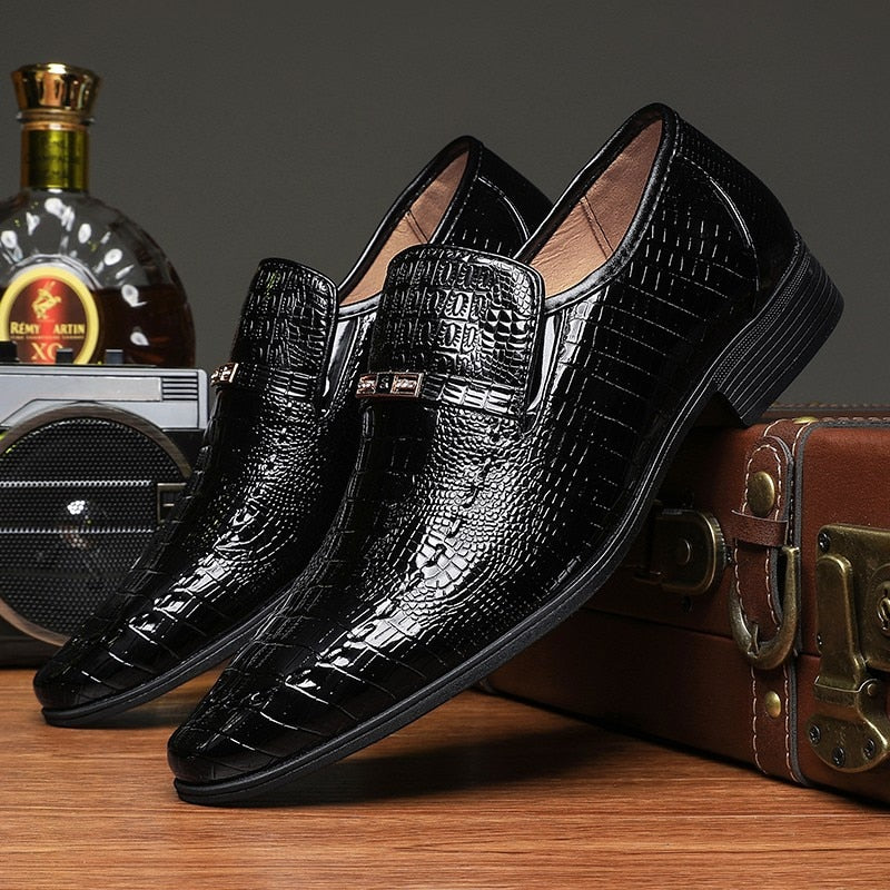 New Men's Solid Business Leather Shoes