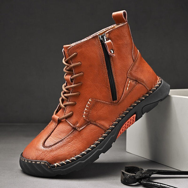 Men's Genuine Leather Plus Size Ankle Boots