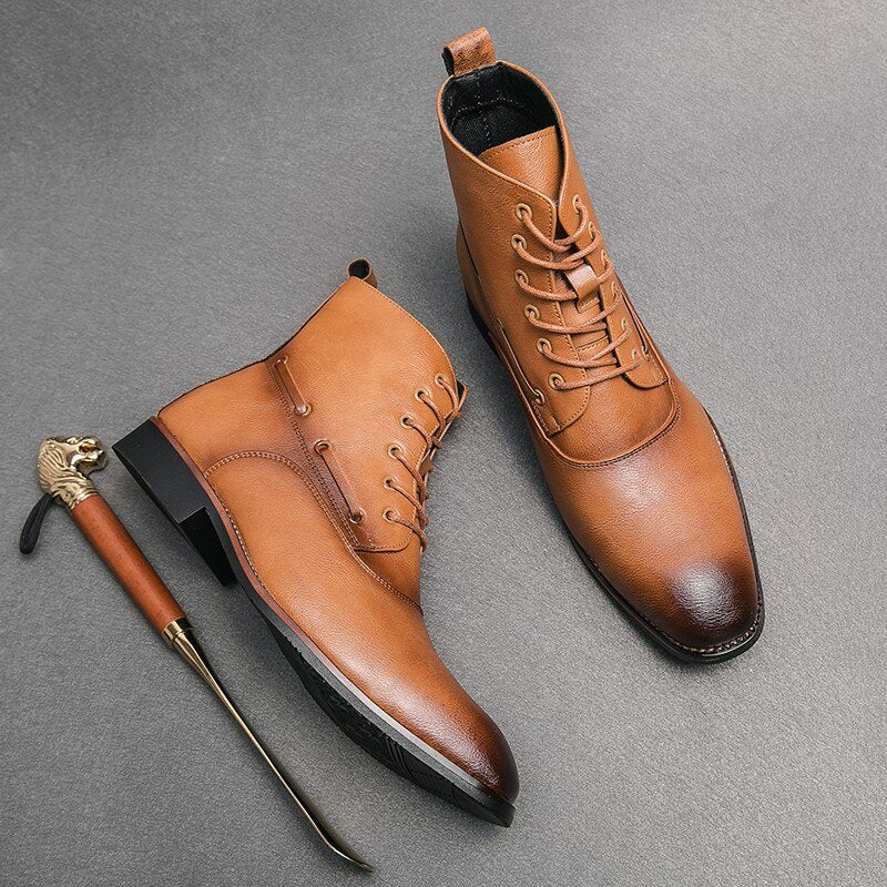 New Men's British Style Pointed Toe Chelsea Boots