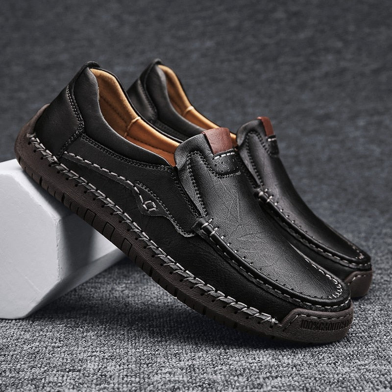 New Men's Leather Outdoor Driving Shoes