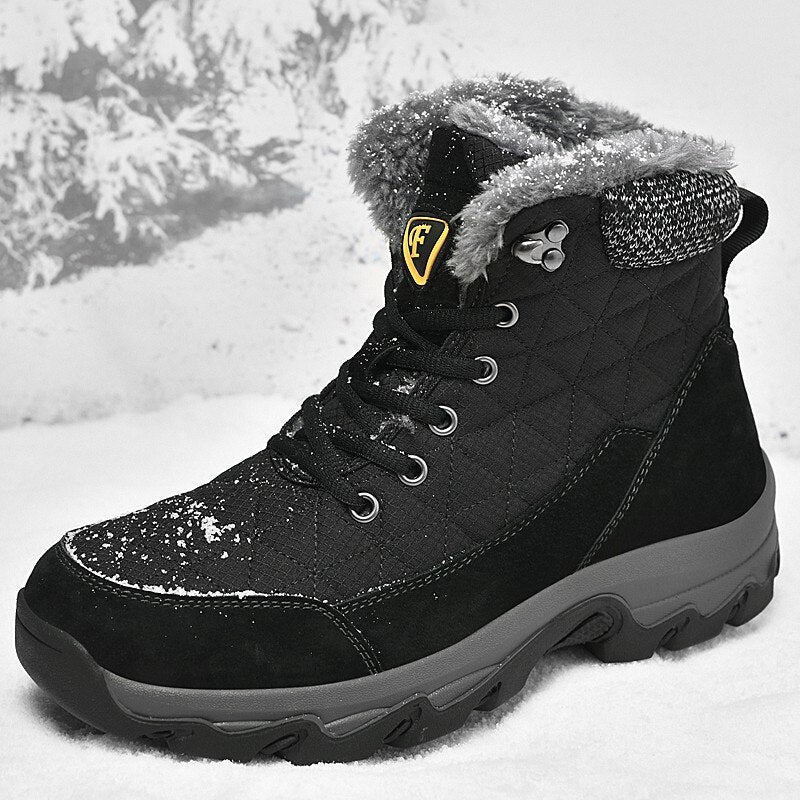 New Leather Men's Warm Snow Boots