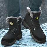 New Leather Men's Warm Snow Boots