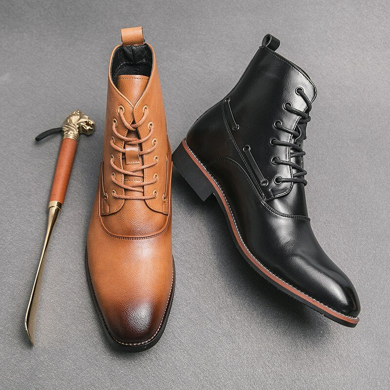 New Men's British Style Pointed Toe Chelsea Boots