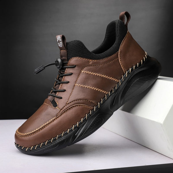 New Men's Genuine Leather Warm Plush Snow Boots