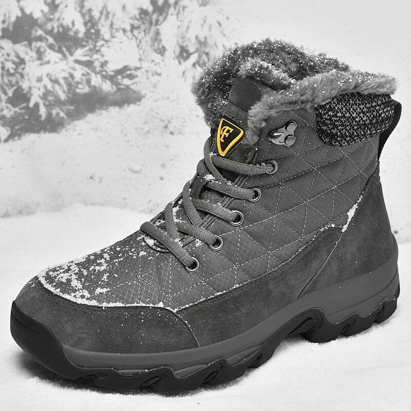 New Leather Men's Warm Snow Boots