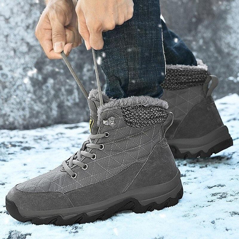 New Leather Men's Warm Snow Boots