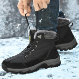 New Leather Men's Warm Snow Boots