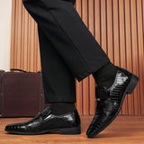 New Men's Solid Business Leather Shoes