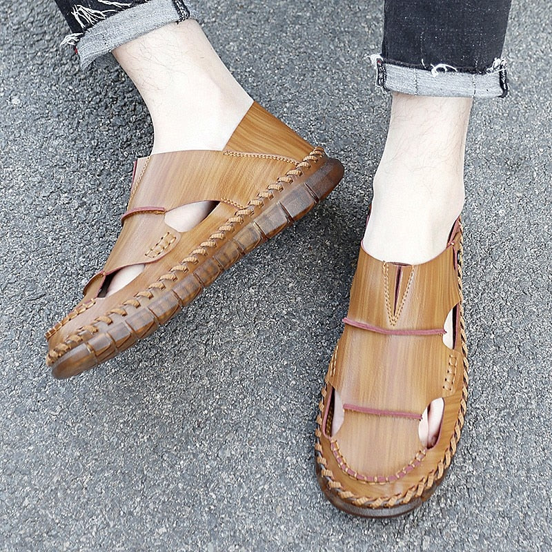 New Men's Outdoor Leather Sandals