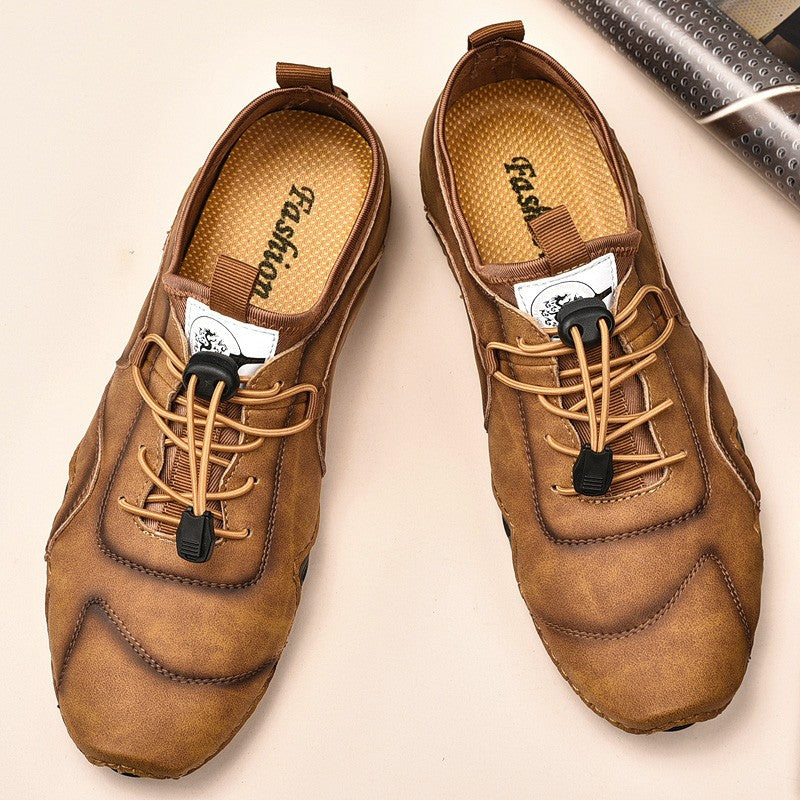 New Large Size Men's Handmade Leather Casual Shoes