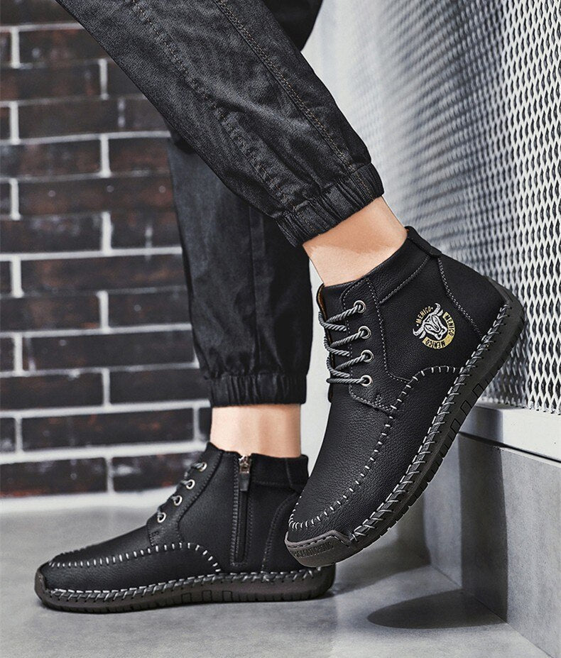 New Split Leather Outdoor Ankle Boots
