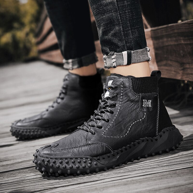 Men's Fashion Leather Warm Outdoor Boots