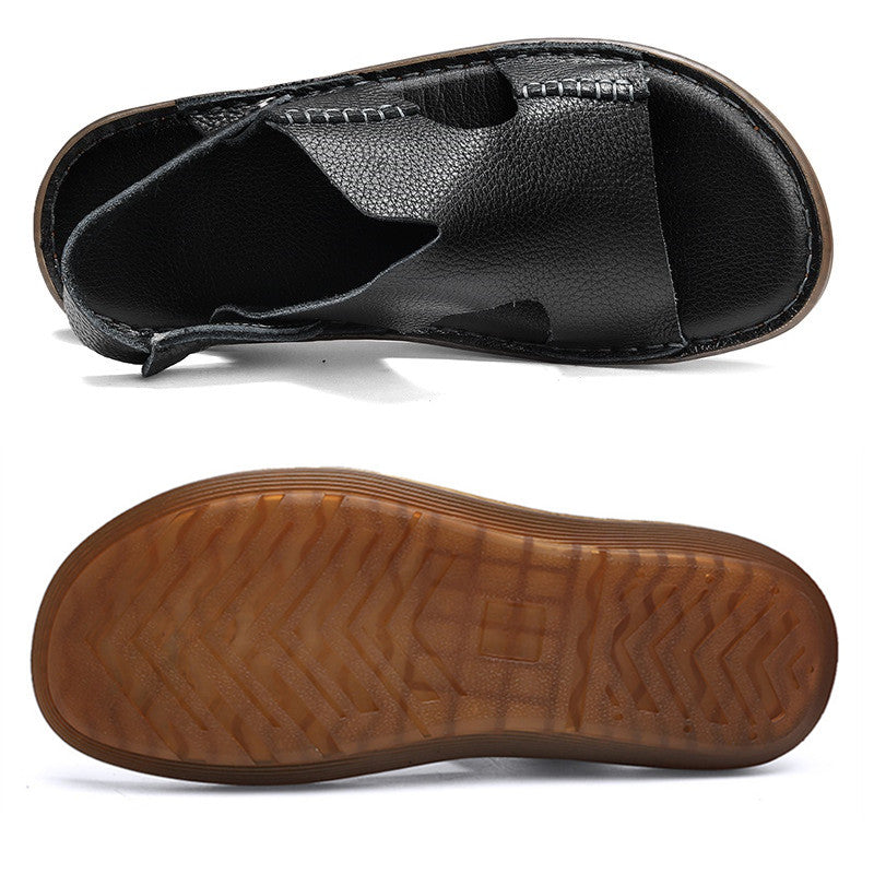 Men's Genuine Leather Comfort Beach Slippers