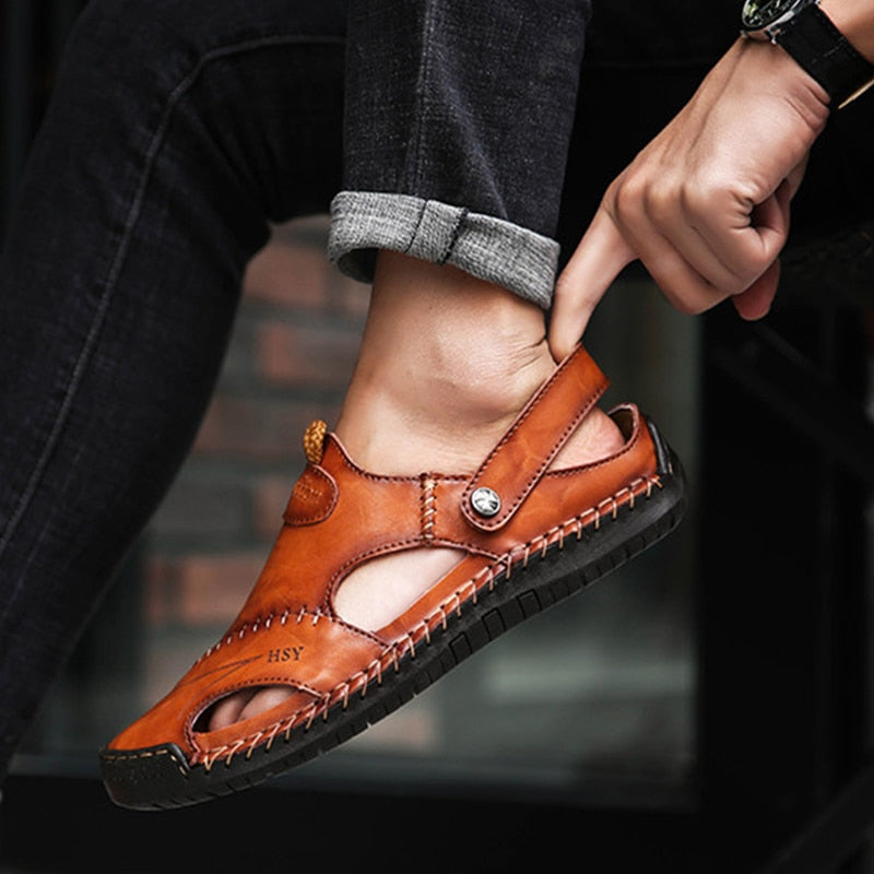 Men Classic Roman Leather Sandals – BESMEE Shoes