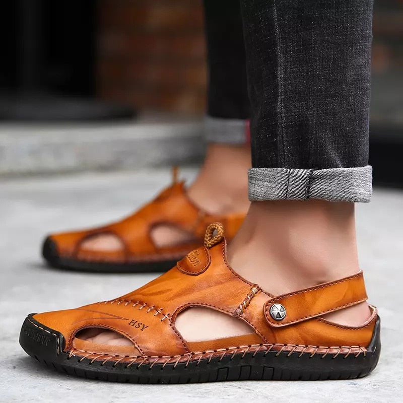 Men Classic Roman Leather Sandals