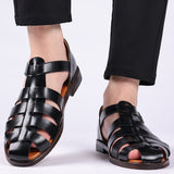 Men's Soft Pointed Patent Leather Sandals