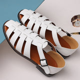 Men's Soft Pointed Patent Leather Sandals