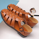 Men's Soft Pointed Patent Leather Sandals