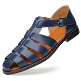 Men's Soft Pointed Patent Leather Sandals