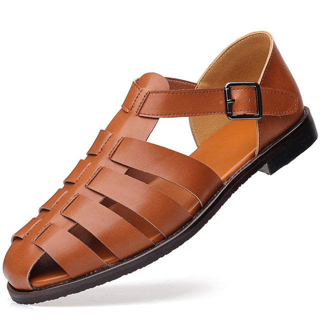 Men's Soft Pointed Patent Leather Sandals