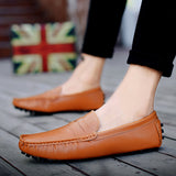 Men's Genuine Leather Soft Slip on Shoes